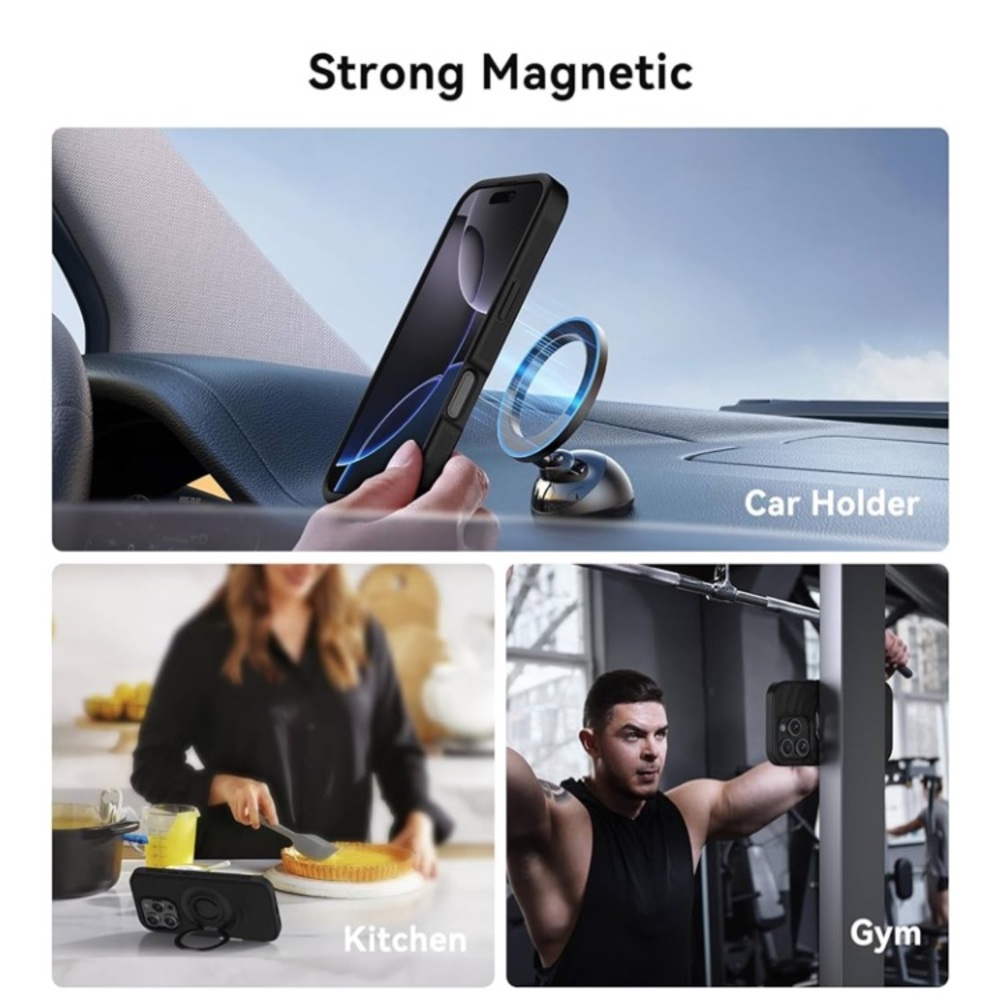 Magnetic Ring Stand for iPhone 16 pro max Case Black NEW - Picture 7 of 9